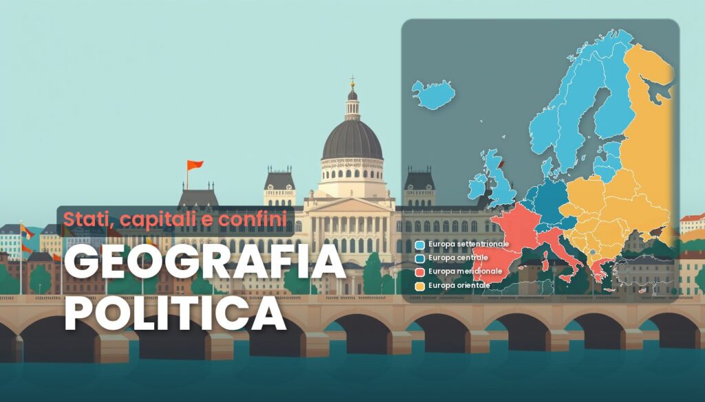 Geografia politica dell'Europa: illustrazione e cartina