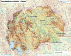Cartina della Macedonia del Nord da scaricare