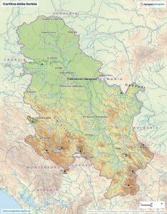 Cartina della Serbia da scaricare