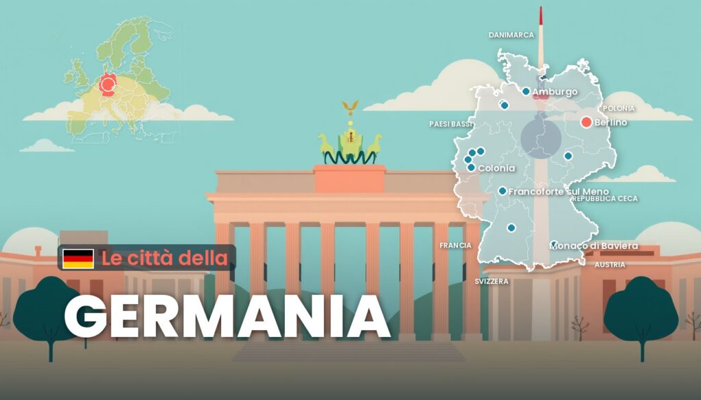 Le città della Germania: illustrazione con la cartina