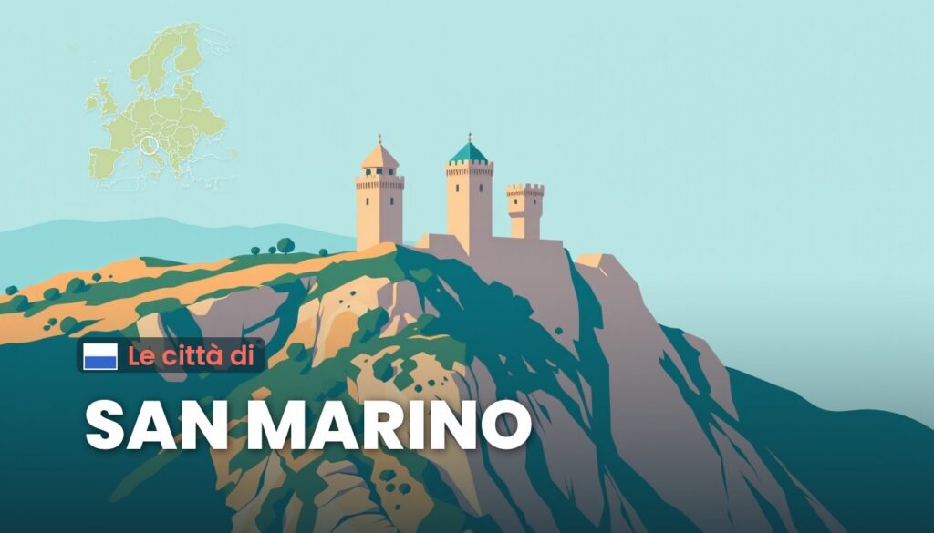 Le Città di San Marino: illustrazione con la cartina