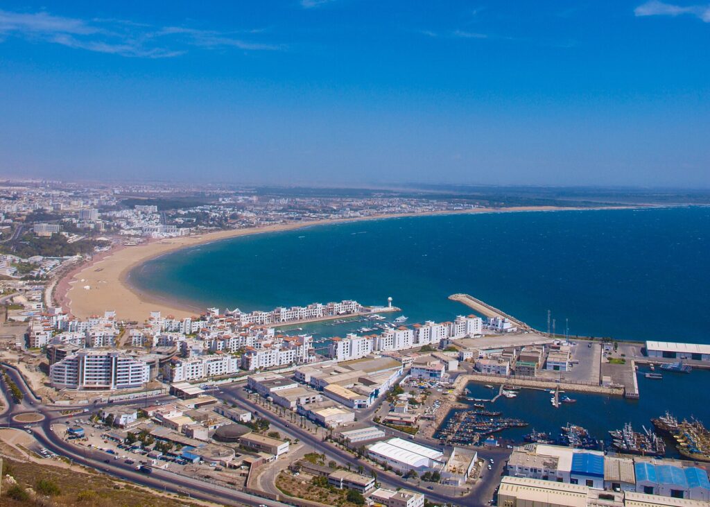Vista aerea della città costiera di Agadir in Marocco