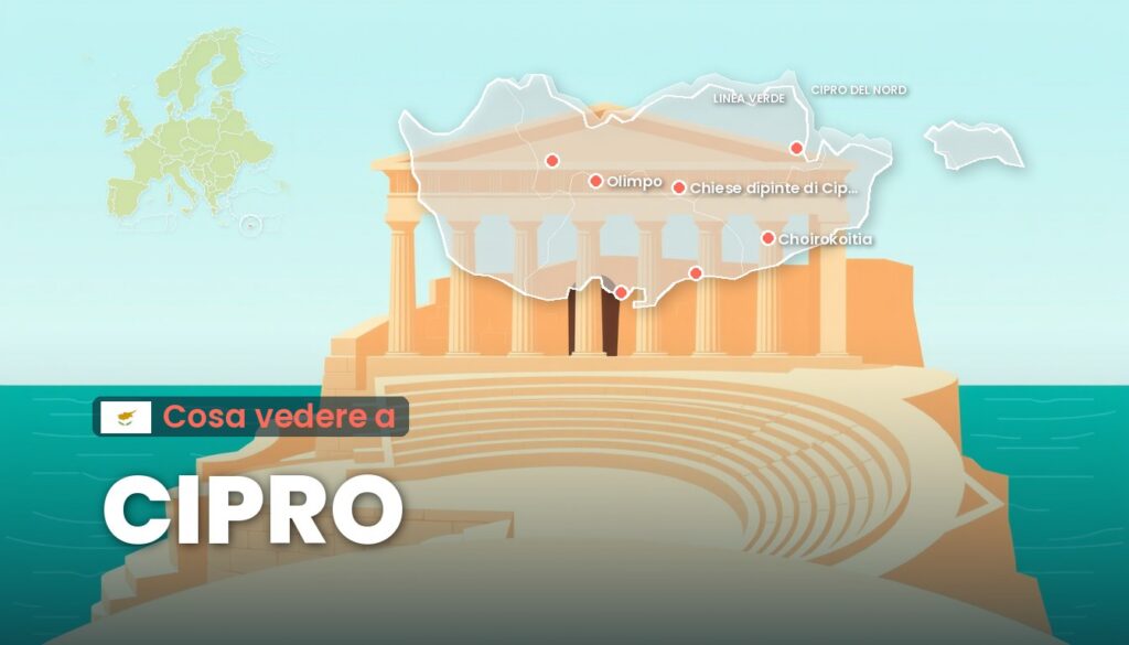 Cosa vedere a Cipro: illustrazione con la cartina
