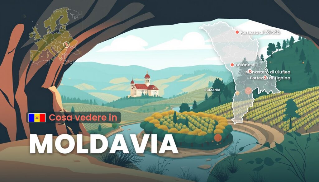 Cosa vedere in Moldavia: illustrazione con la cartina