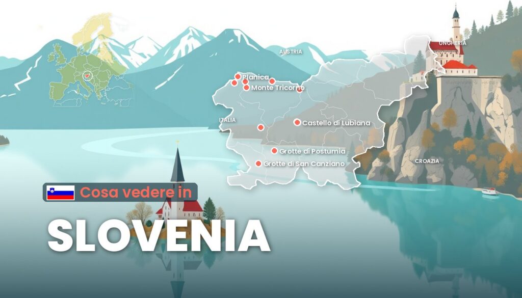 Cosa vedere in Slovenia: illustrazione con la cartina
