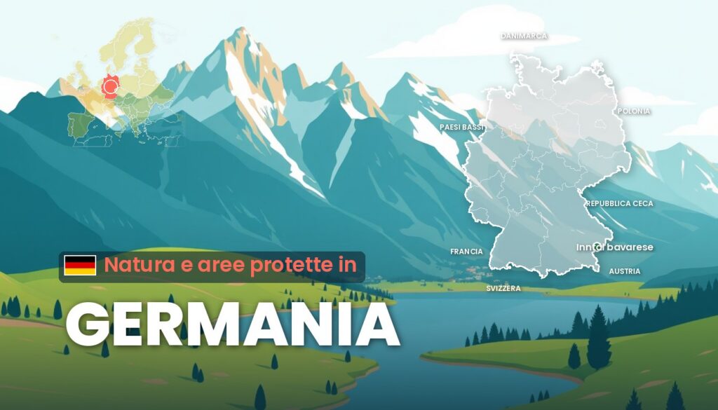 Natura e aree protette in Germania: illustrazione con la cartina