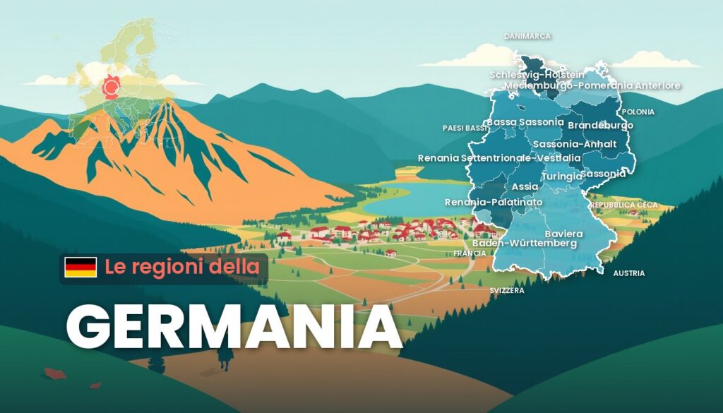 Regioni della Germania: illustrazione con la cartina