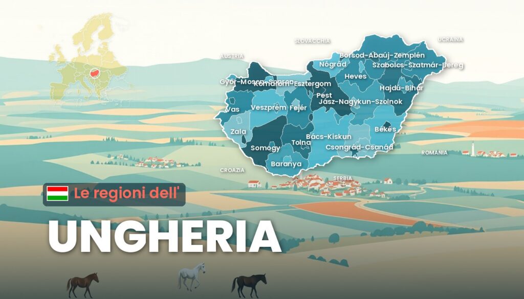 Regioni dell'Ungheria: illustrazione con la cartina