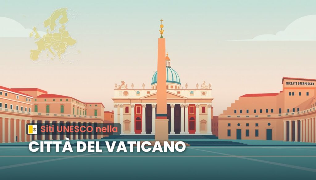 Siti UNESCO nella Città del Vaticano: illustrazione con la cartina