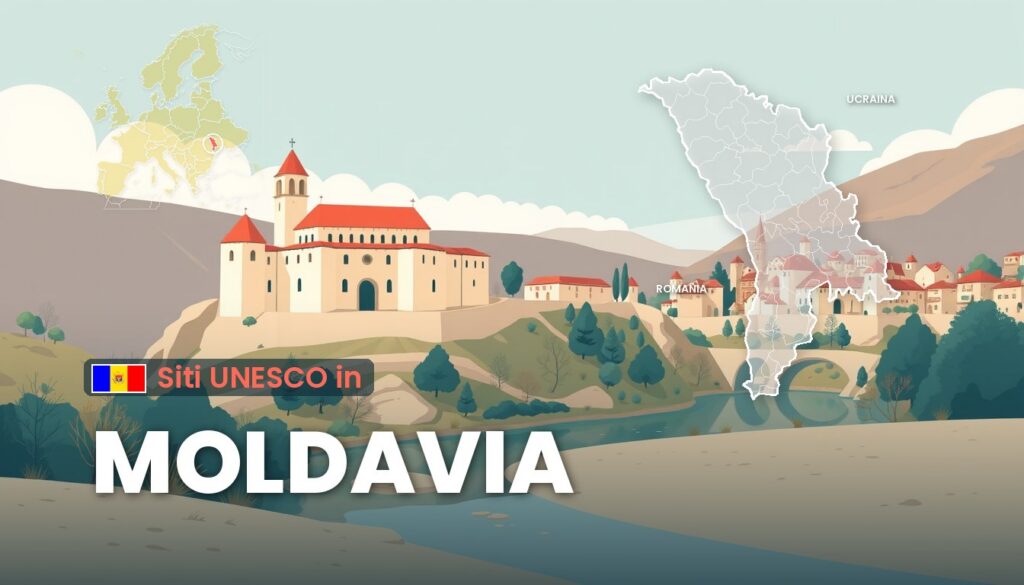 Siti UNESCO in Moldavia: illustrazione con la cartina