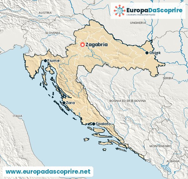Cartina Penisola scandinava con la capitale e le città principali