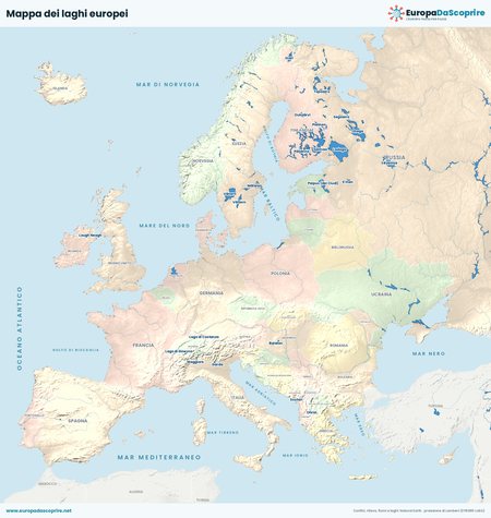 Mappa dei laghi europei da scaricare