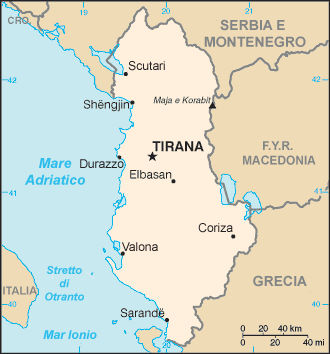 Mappa della Albania