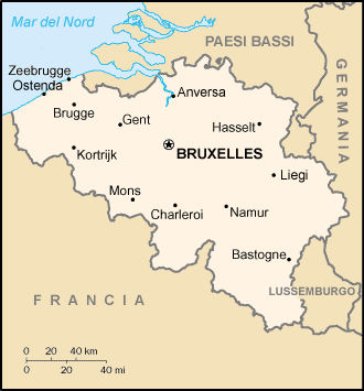 Mappa del Belgio