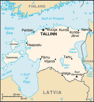 Mappa della Estonia