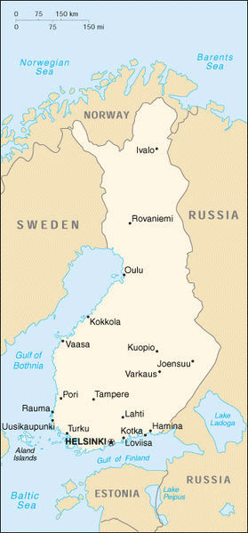 Mappa della Finlandia