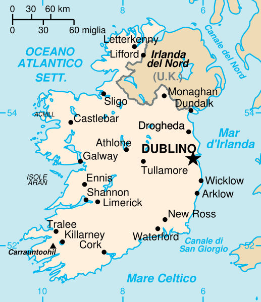 Mappa dell'Irlanda