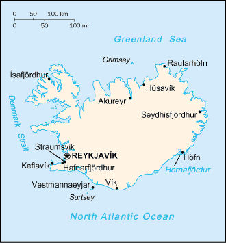 Mappa della Islanda