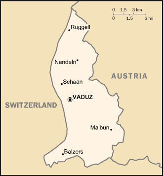 Mappa del Liechtenstein