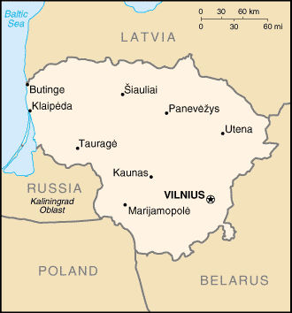 Mappa della Lituania