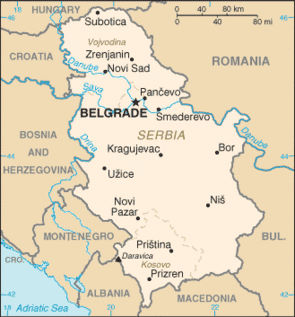 Mappa della Serbia