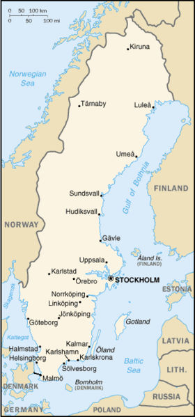 Mappa della Svezia