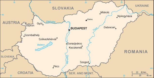 Mappa della Ungheria